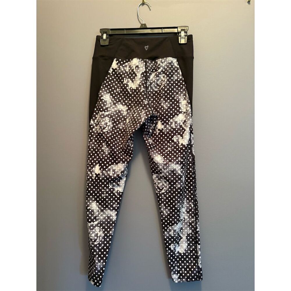 3/$15 Betsey Johnson Women's Cropped Leggings M Multicolor Polka Dot Floral - Picture 4 of 8